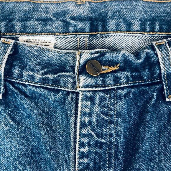 Carhartt Mens Straight Tapered Leg Jeans Blue Relaxed Fit‎ Medium Wash 36 x 30 - Picture 12 of 12